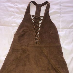 EXPRESS suede lace up top